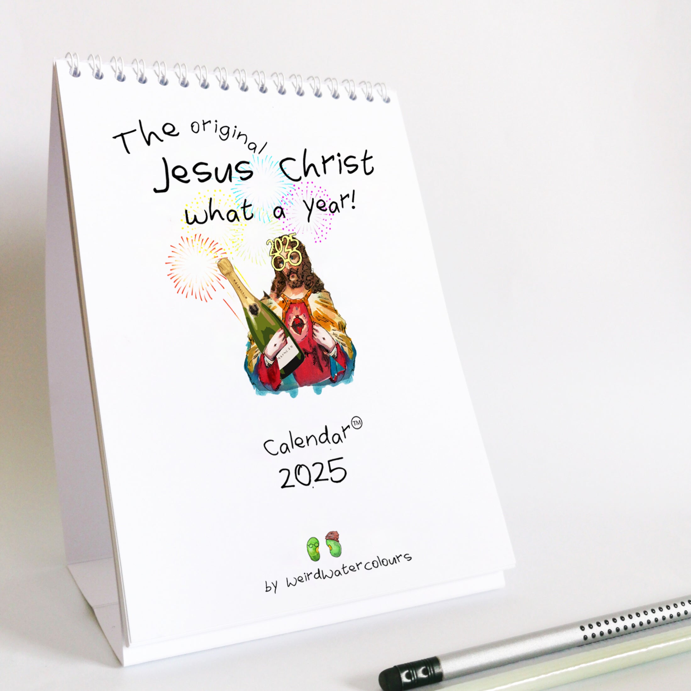 Jesus Christ WHAT A YEAR Calendar 2025 © – WeirdWatercolours