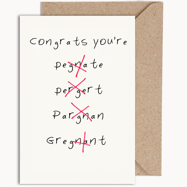 Congrats You're Gregnant Baby Card