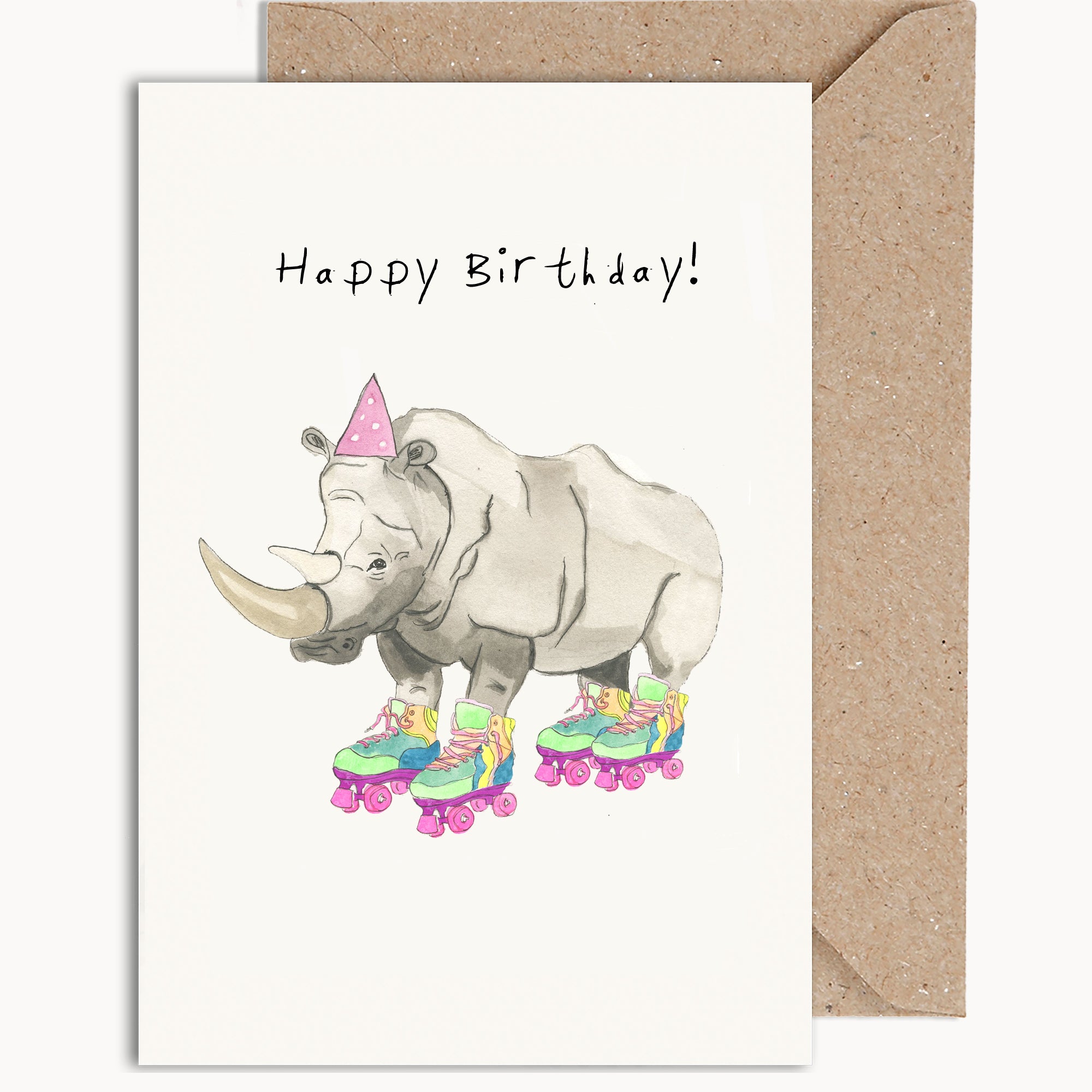 Two Thongs: Funny Birthday Greeting Card - Funny Rhinos