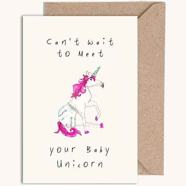 can't wait to meet your baby unicorn card