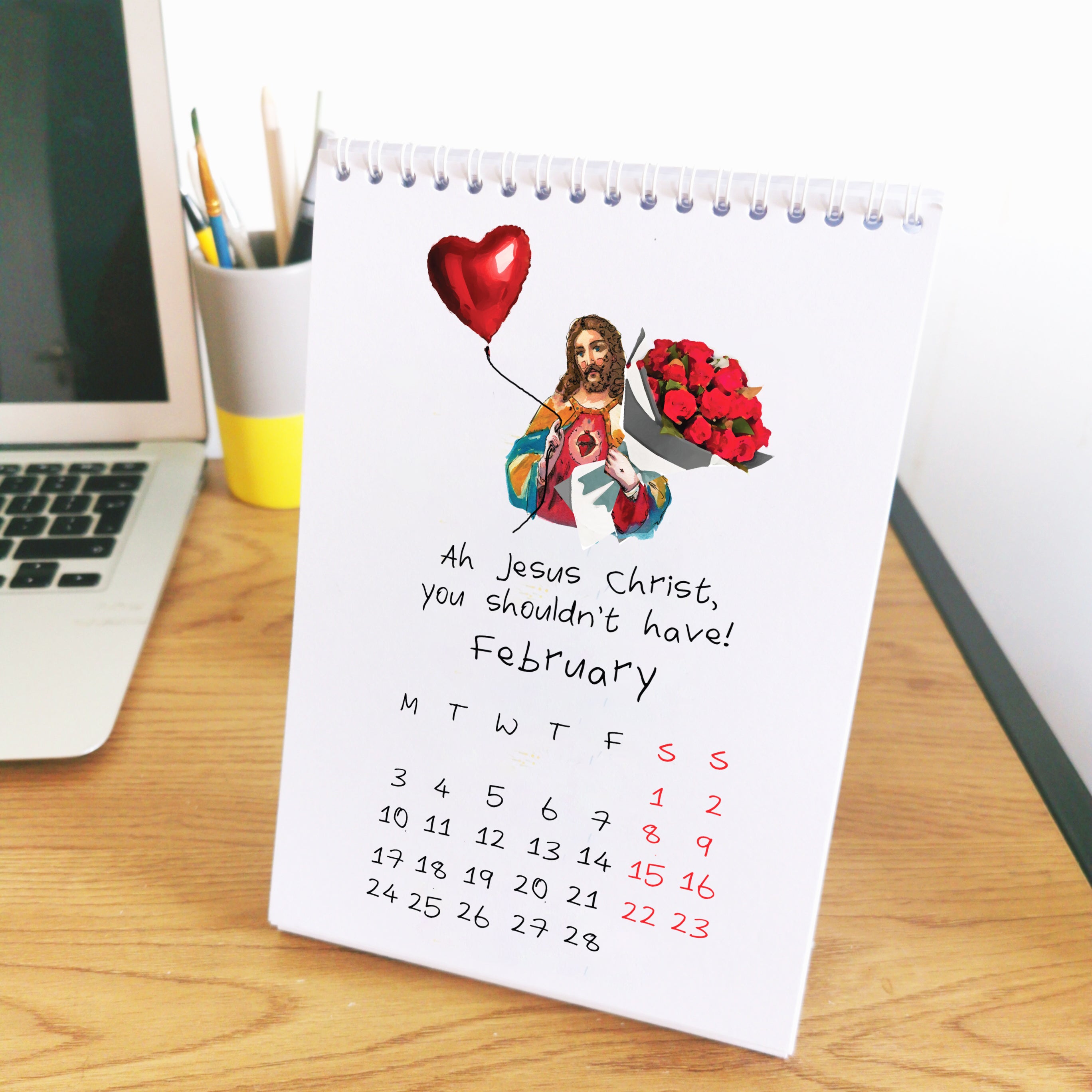 Jesus Christ WHAT A YEAR Calendar 2025 © WeirdWatercolours