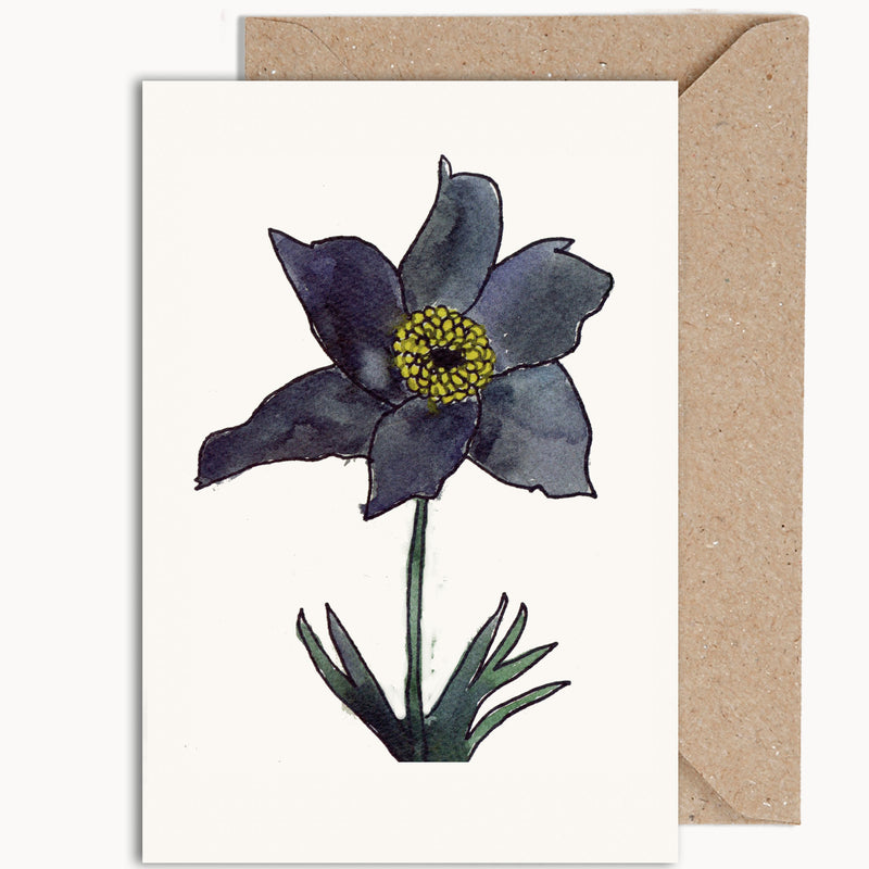 Black Flower Greeting Card
