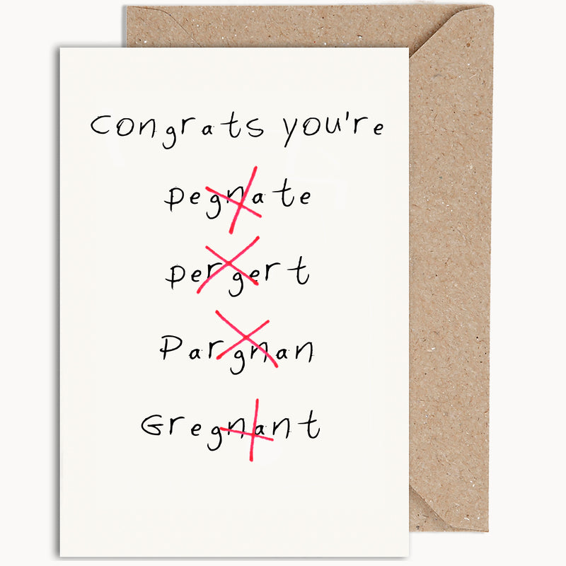 Congrats You're Gregnant Baby Card