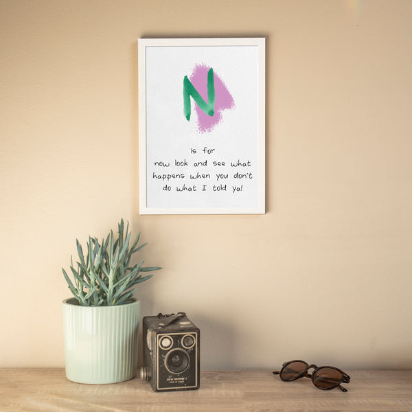 Alphabet Print | N is For