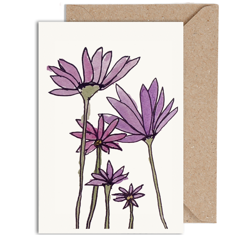 Purple Daisy Greeting Card