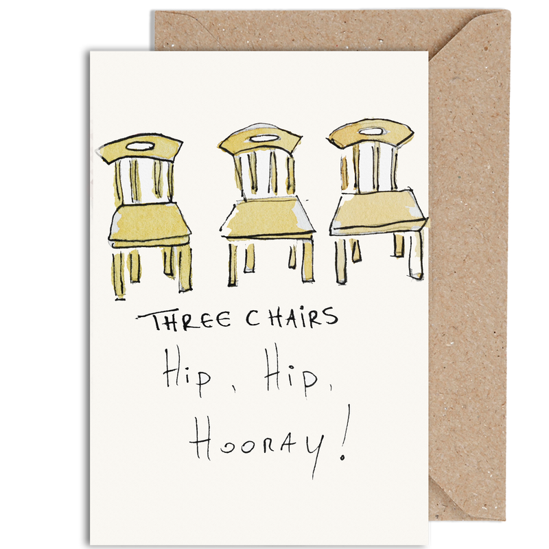 Three Chairs Hip Hip Hooray Weirdwatercolours