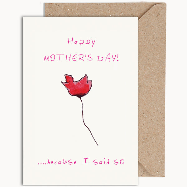 mothers day greetingcard of a rose