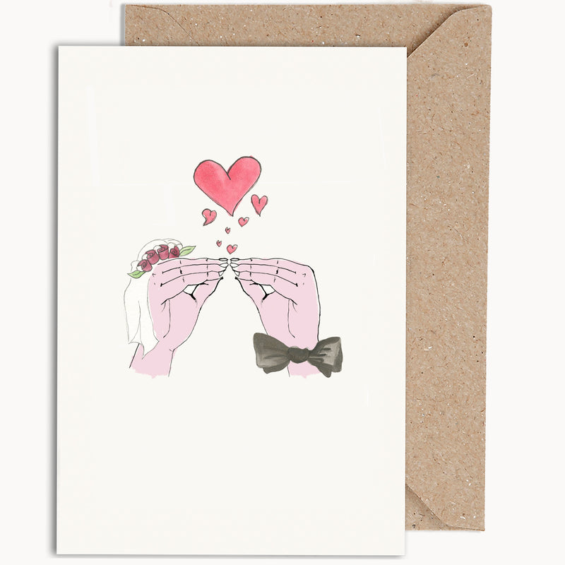 Kissing Hands Mr & Mrs Wedding Card