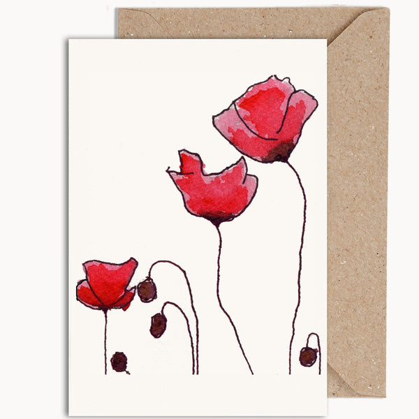 Red Flower Greeting Card