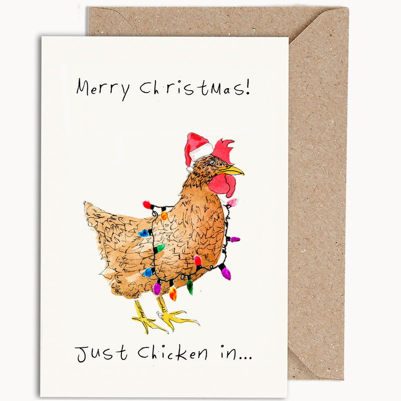Just Chicken In Christmas Card